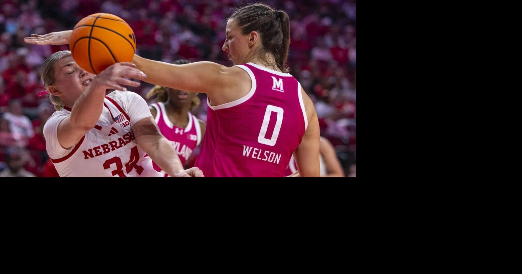 Nebraska women's basketball struggles early, often with pressure, loses to No. 22 Maryland