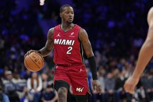 Miami Heat guard Terry Rozier, shown during a game against the Philadelphia 76ers on Feb. 5, 2025.
