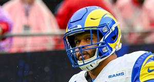Dec 10, 2023; Baltimore, Maryland, USA;  Los Angeles Rams defensive tackle Aaron Donald (99) before the game against the Baltimore Ravens   at M&T Bank Stadium. Mandatory Credit: Tommy Gilligan-USA TODAY Sports