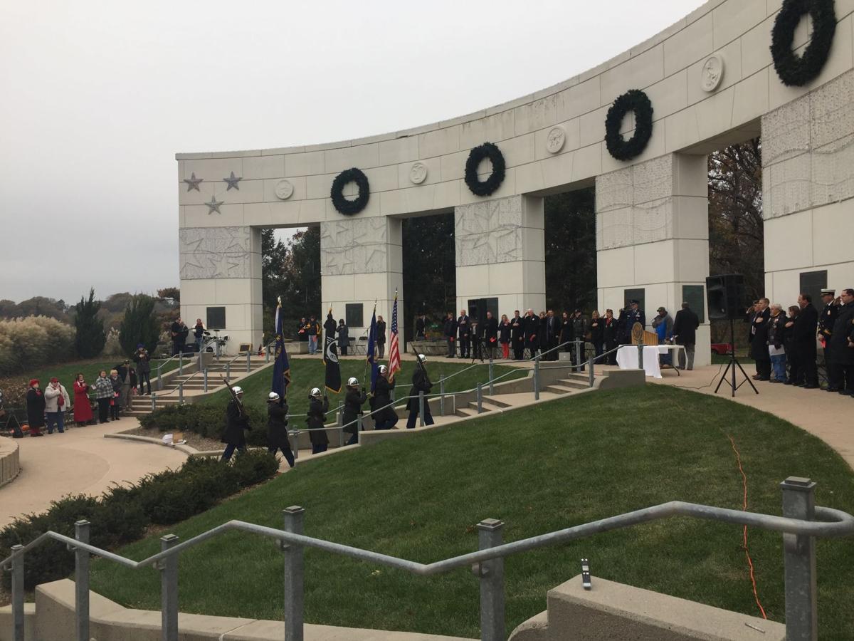 Crowd gathers for Veterans Day ceremony in Omaha's Memorial Park