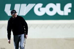 Jason Kokrak in action during the third round of play at LIV Golf Riyadh at the Riyadh Golf Club.
