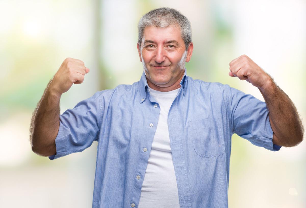 caucasian man with a pot belly