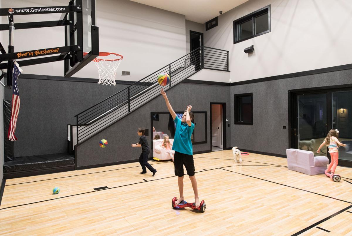Papillion Family S Dream House Includes A Sports Court With A Steel Slide Inspired By Those At Gene Leahy Mall Inspired Living Omaha Com