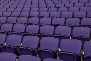 Seats in the 100- level of Northwestern University’ s nearly finished Ryan Field on Sept. 14, 2026, in Evanston, Ill..