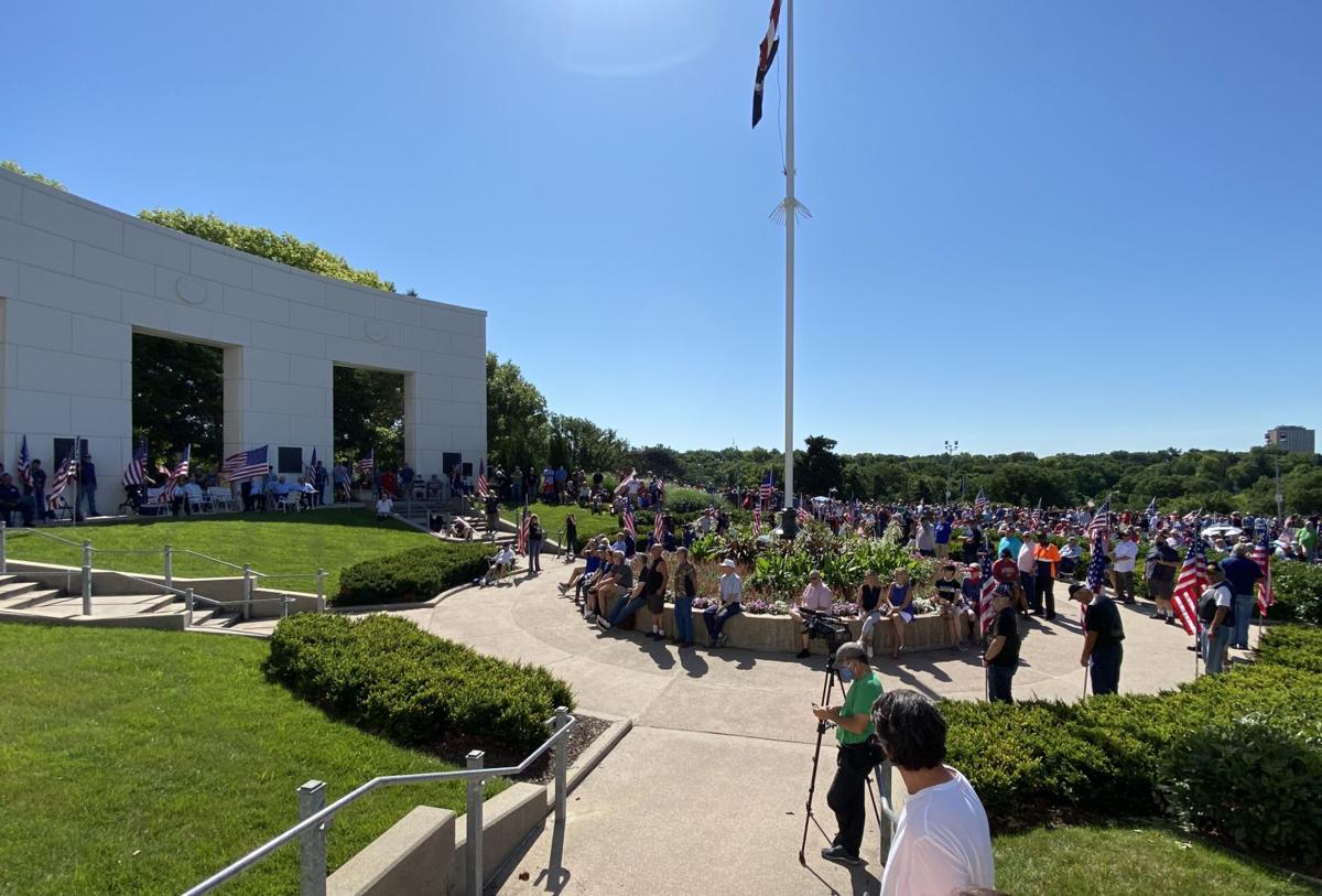 Back The Blue Rally Draws About 2 000 Graffiti Found In Memorial Park Local News Omaha Com