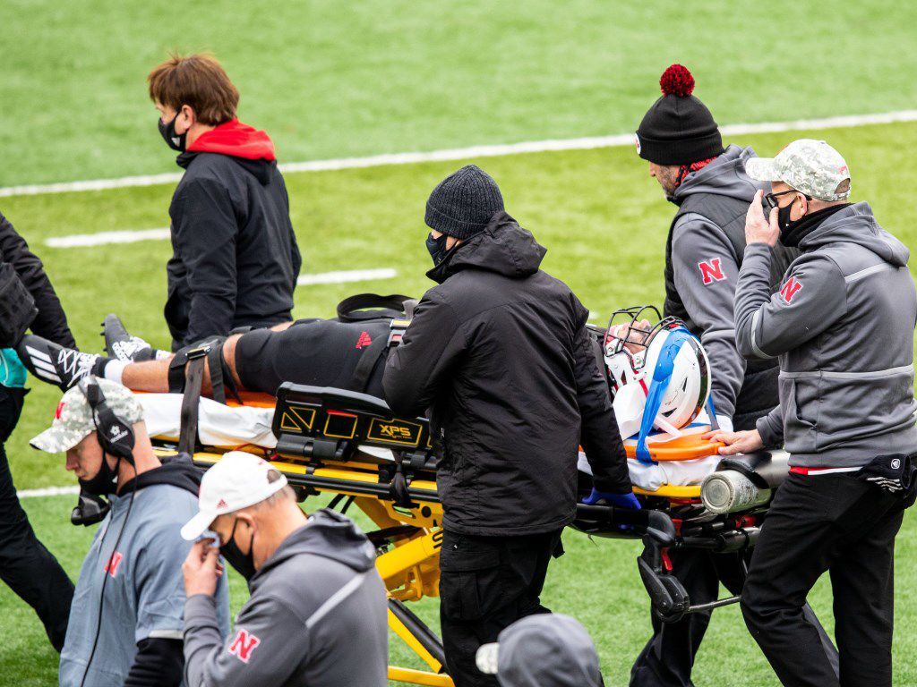 Nebraska is 'cautiously optimistic' about Collin Miller after he was carted  off field