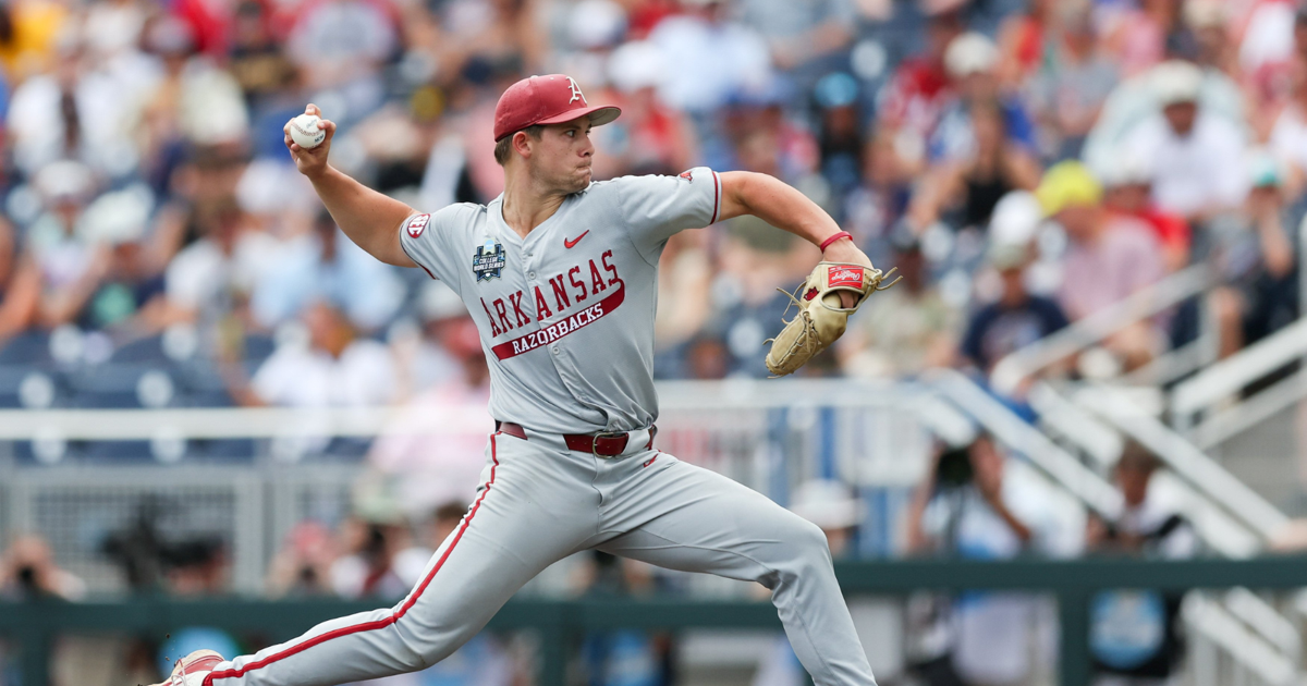 Arkansas' Gage Wood cements place in CWS history with 19-strikeout ...