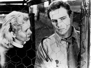 Eva Marie Saint had her first film role opposite Marlon Brando in 1954's "On the Waterfront" and won the Oscar for best supporting actress.
