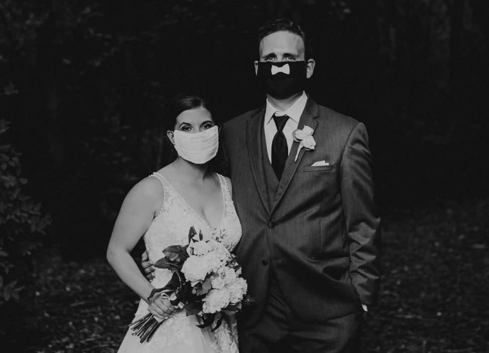 Kelsey and David in masks