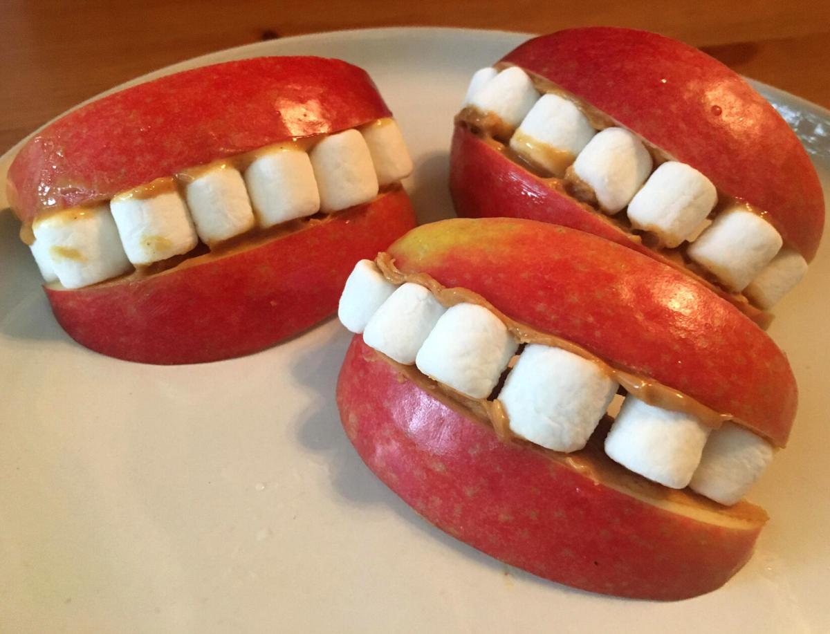 With apples, marshmallows and peanut butter, you can make these healthy Halloween treats.