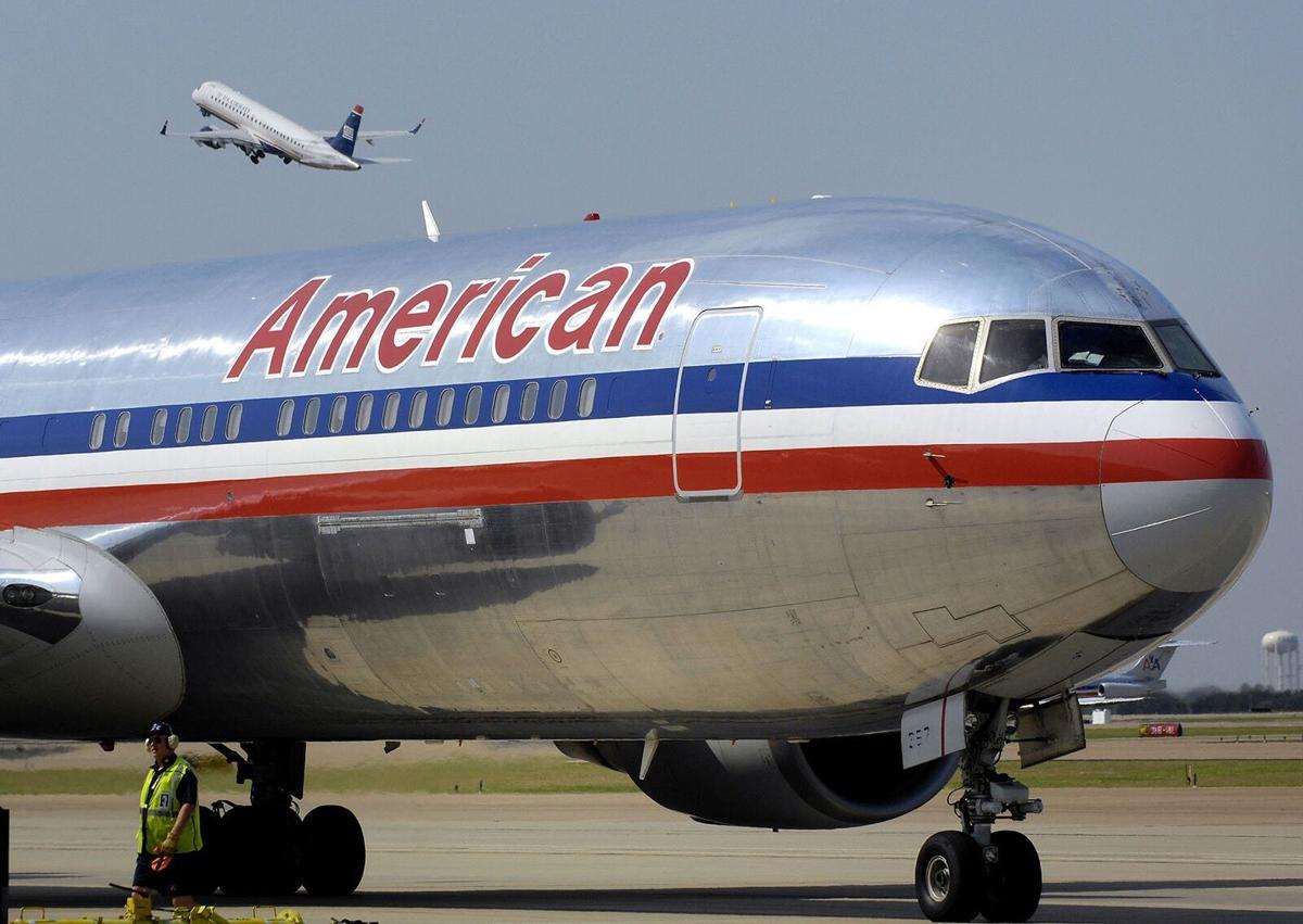 An American Airlines jet at Dallas-Fort Worth International Airport.