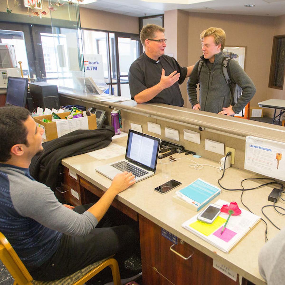 At Creighton Students May Be Getting Away From Mom And Dad But There S Another Kind Of Father Present In The Dorms Sponsored By Creighton University Omaha Com