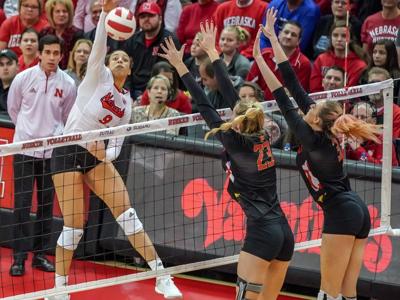 capri davis omaha volleyball husker texas absence matches freshman played took team leave but