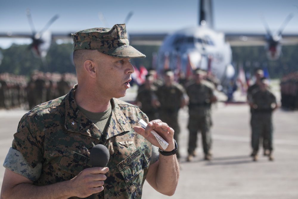 Marine Corps' new Space Command plants flag at Offutt