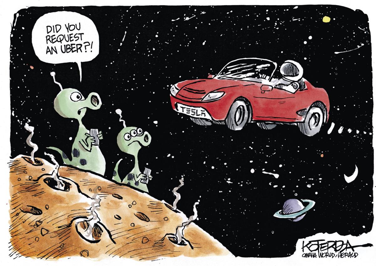 jeff koterba s cartoon a trip to uber space opinion