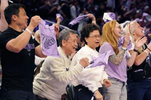 Apr 25, 2026; San Francisco, CA, USA; Golden State Valkyries fans cheer against the Seattle Storm in the fourth quarter at Chase Center. Mandatory Credit: David Gonzales-Imagn Images