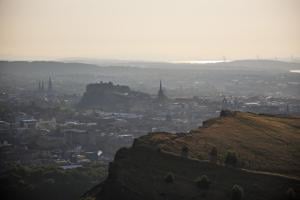 The view from Arthur’s Seat overlooks the Royal Mile in Edinburgh, Scotland, on July 8, 2026.