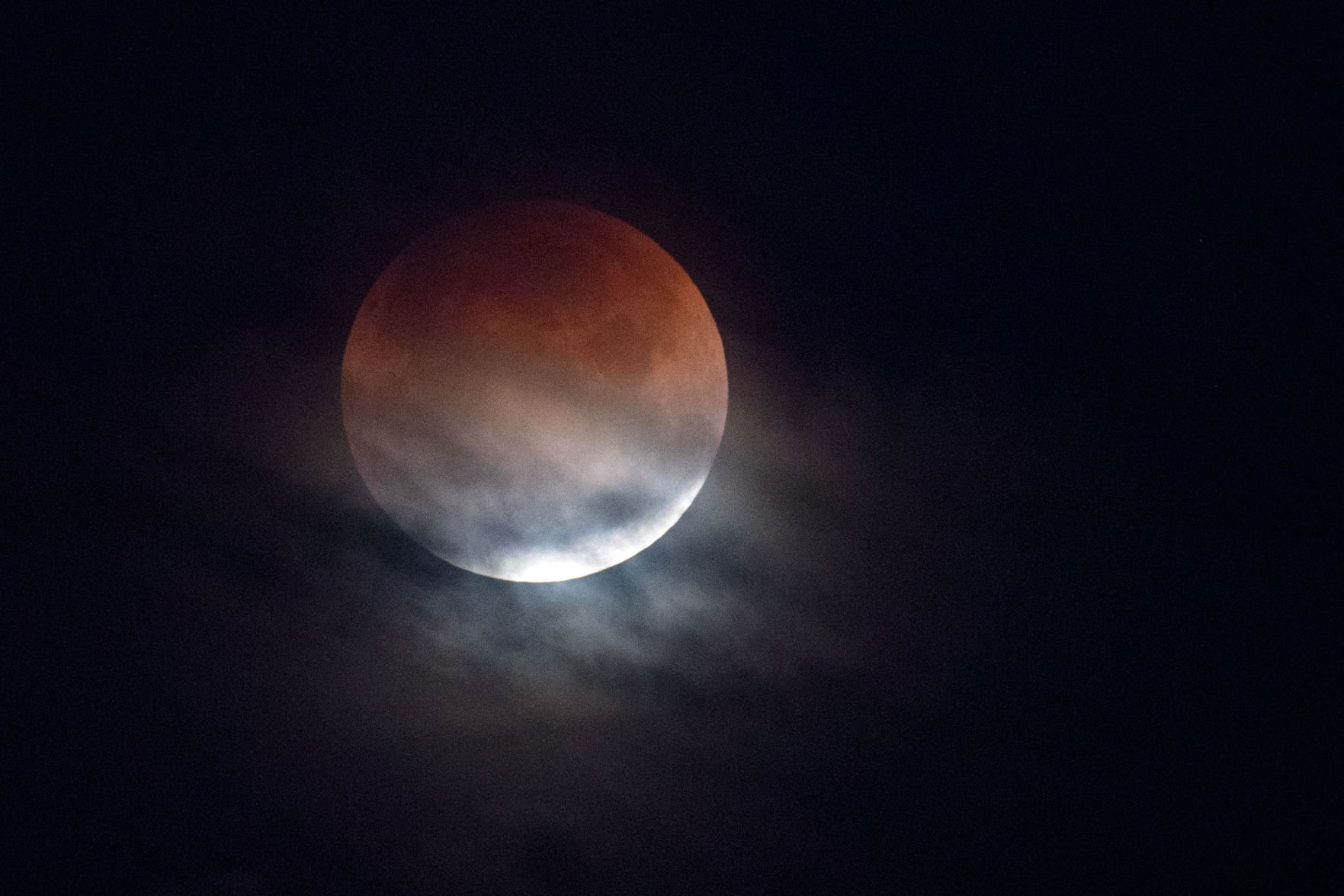 If you were up you could see the lunar eclipse when the clouds