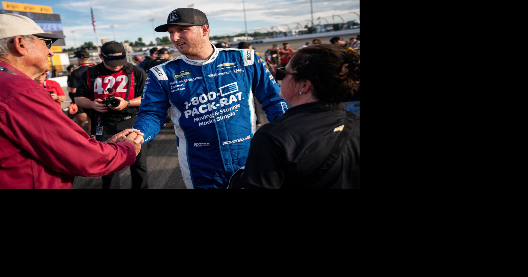 NASCAR O'Reilly Auto Parts Series driver Austin Hill greets fans before the Sports Illustrated Resorts 250 at Nashville