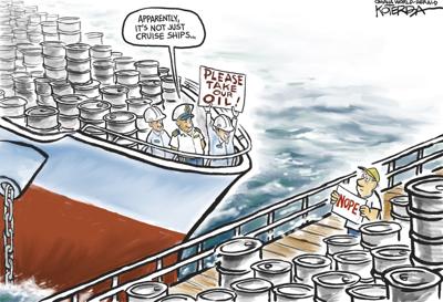Jeff Koterba's latest cartoon: Over a barrel