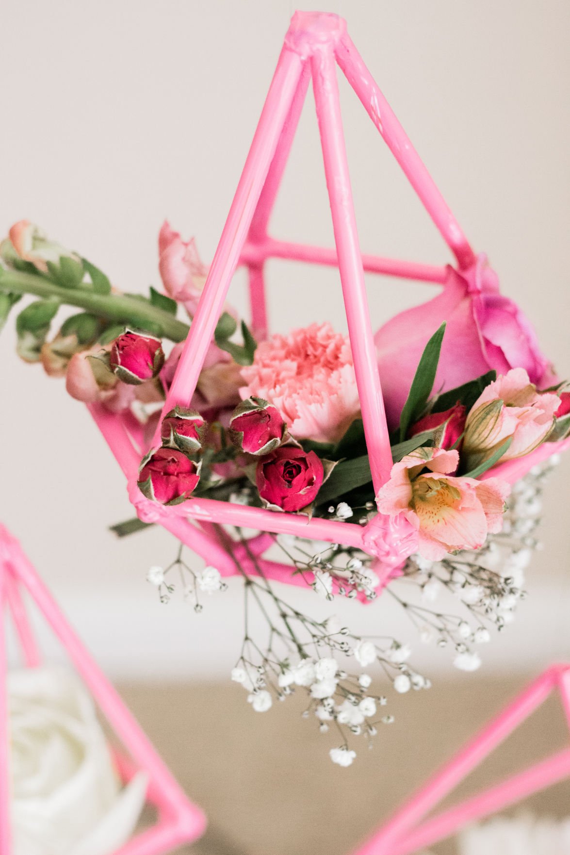 geometric flower girl basket