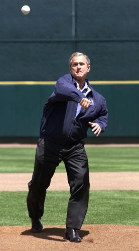 2001 World Series Game 3 - President Bush Throws Out First Pitch 