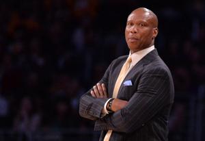 Byron Scott, shown here coaching the Los Angeles Lakers in May 2016, has been accused of sexual assault when he was a Lakers' player.