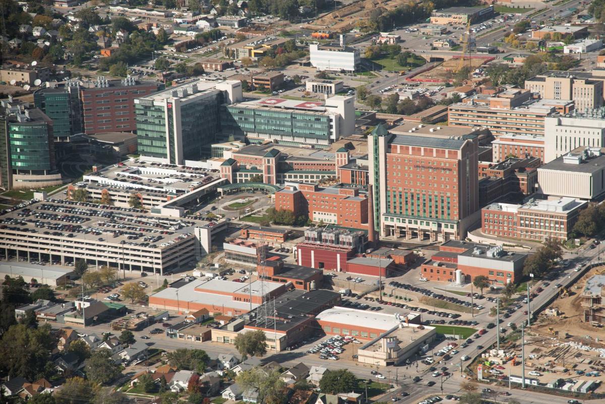 Alternate aerial view of UNMC campus