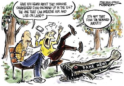 Jeff Koterba's latest cartoon: Snake and fake