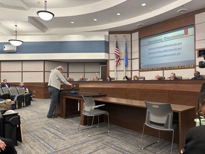 Community member at City Council meeting