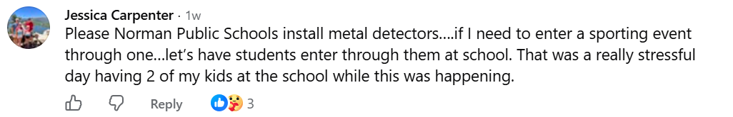 Norman high fb comment