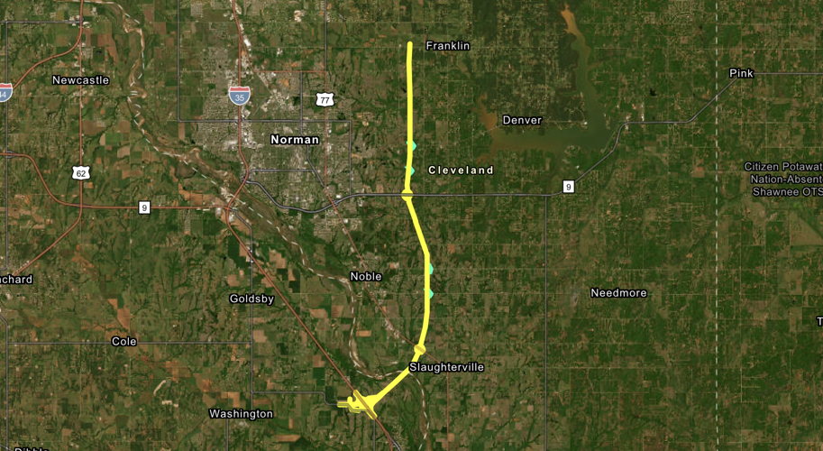 ACCESS Oklahoma South Extension Turnpike alignment