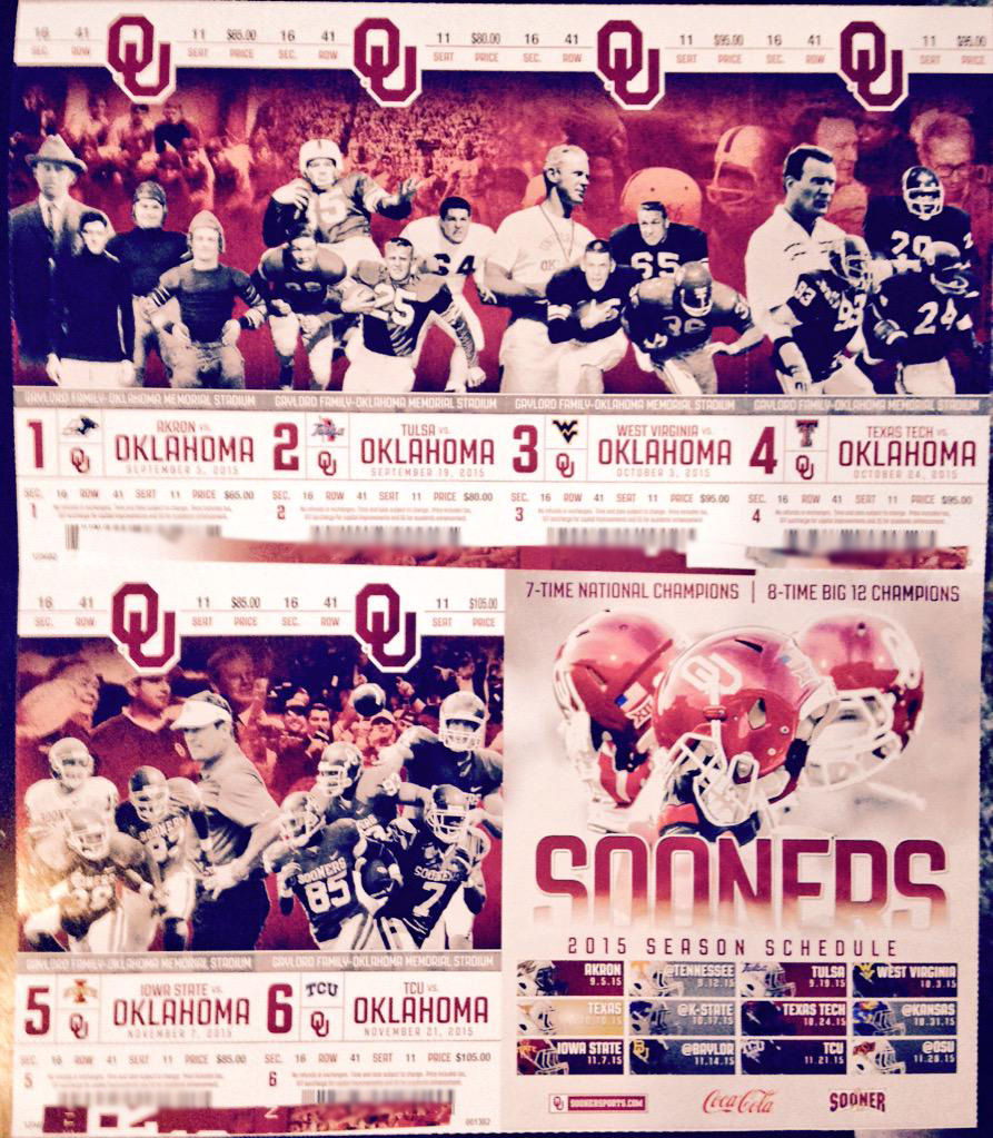 Oklahoma football's season tickets pay homage to past [PHOTO] Sports