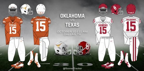 Sooners And Longhorns To Wear Special Uniforms For Red River Rivalry