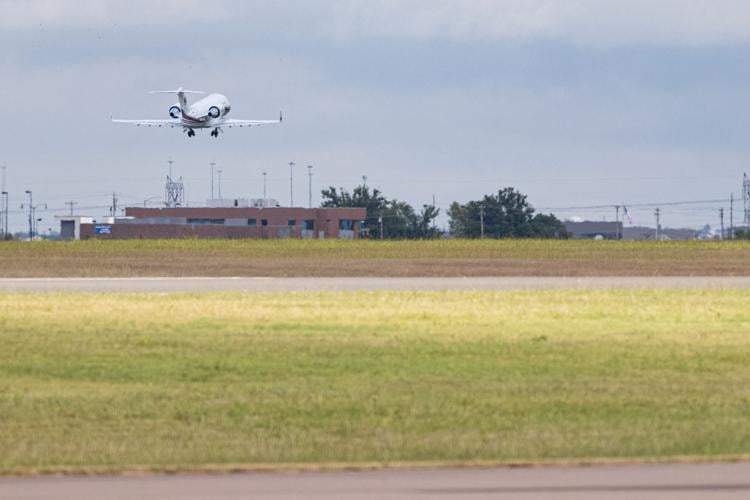 Plane takes off