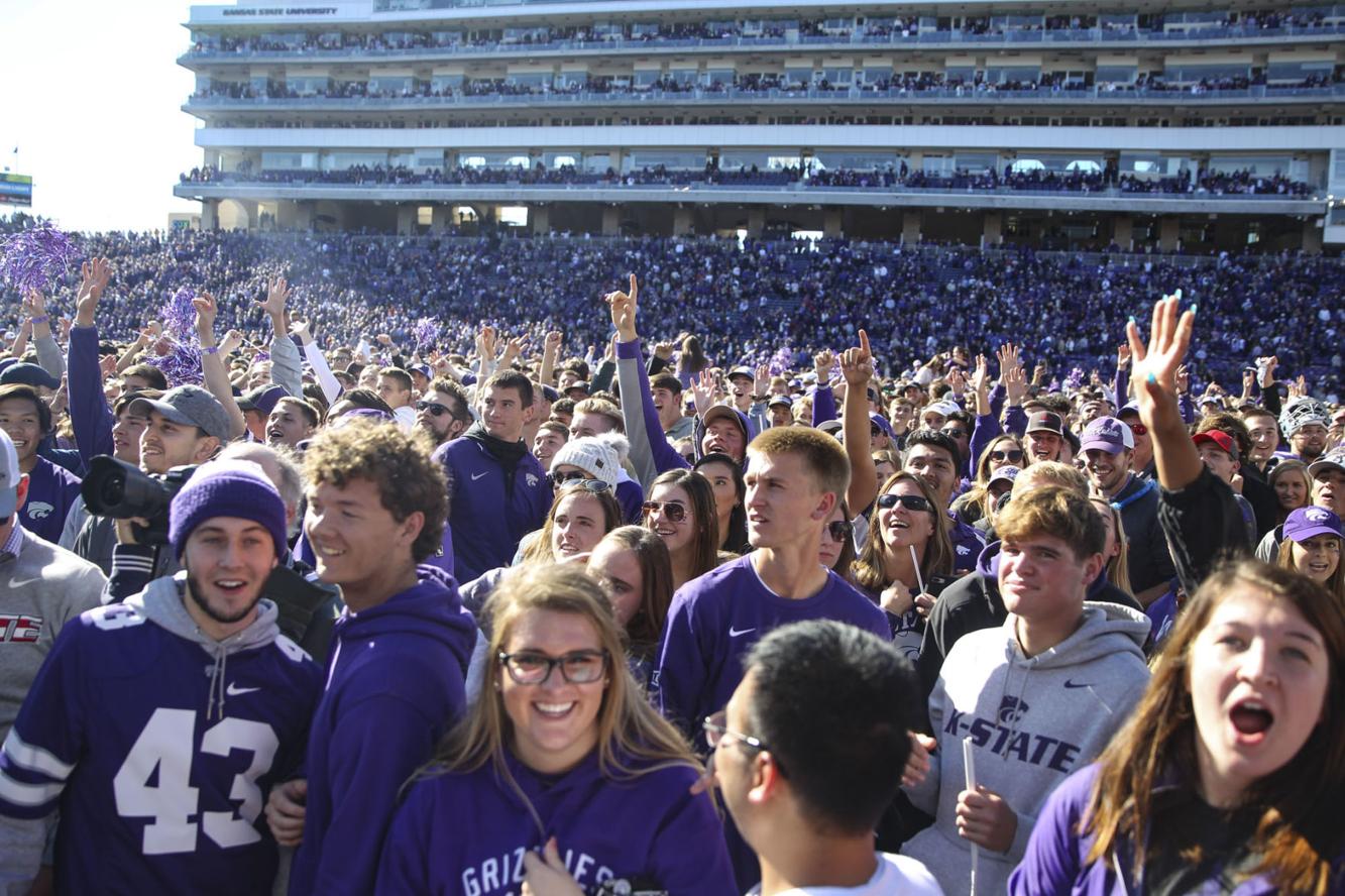 OU football Kansas State fans rush the field after Sooners fall to