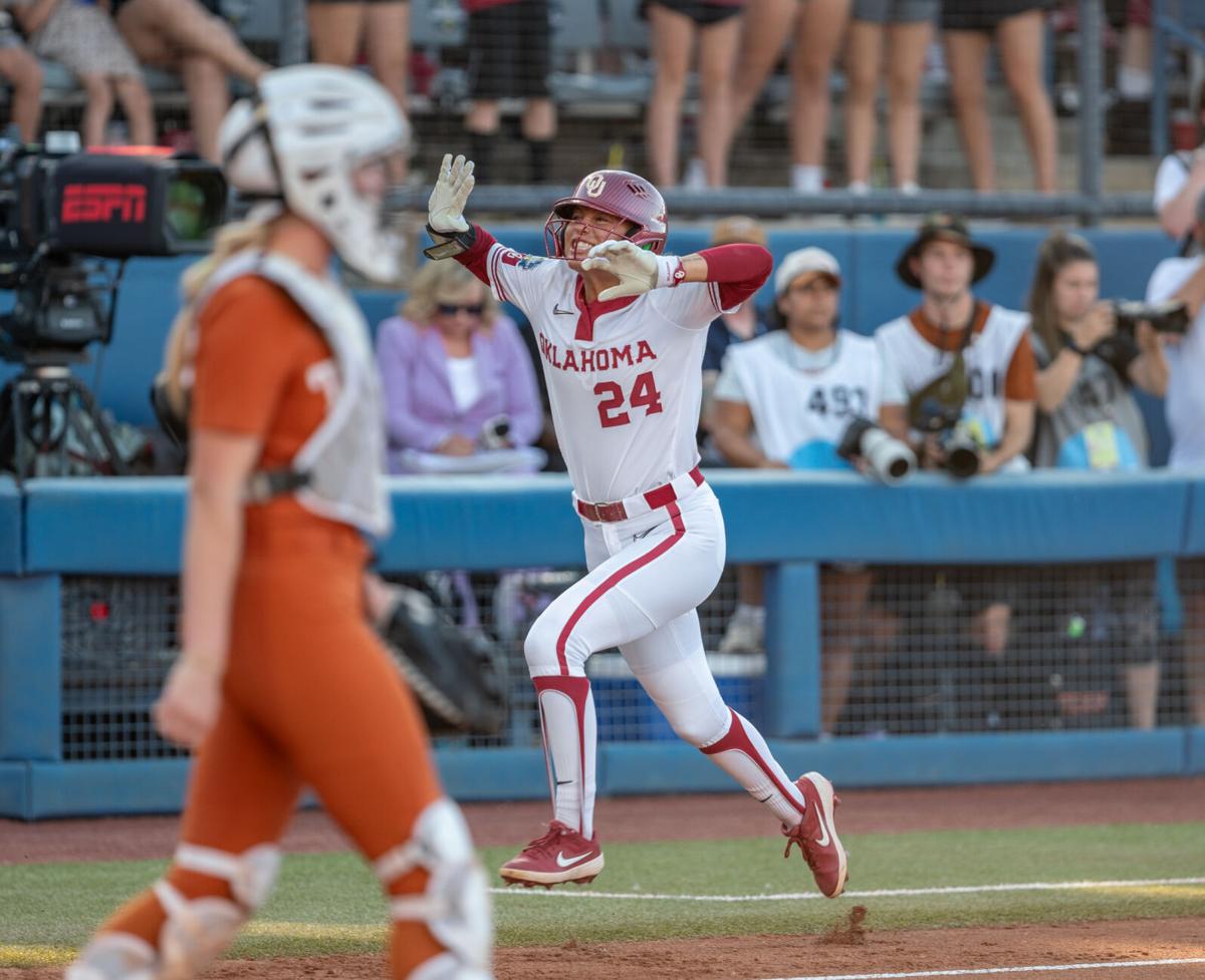 PHOTOS OU softball secures 83 victory over Texas in Game 1 of WCWS