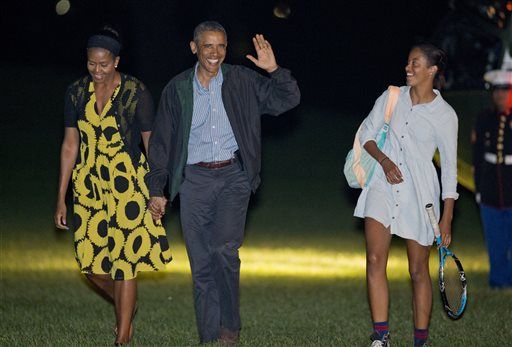 Barack Obama, Michelle Obama, Malia Obama,