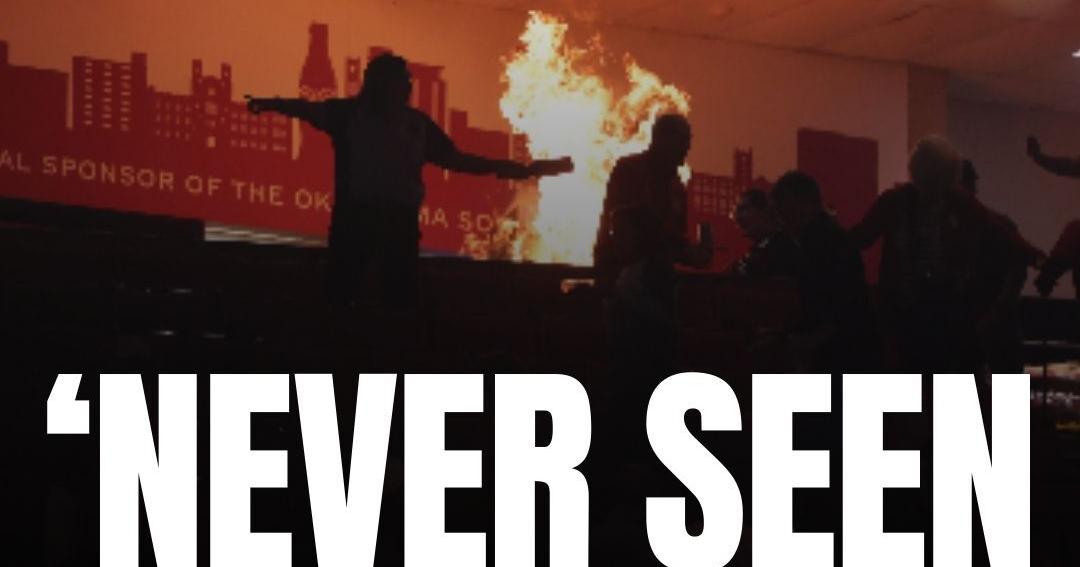 Popcorn Machine Fire OU men's basketball head coach Porter Moser reacts to popcorn machine ...