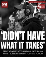 'Didn't have what it takes': OU head coach Brent Venables on loss to Alabama in first-round of playoff