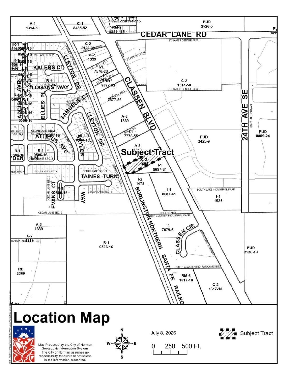 Proposed strip mall map