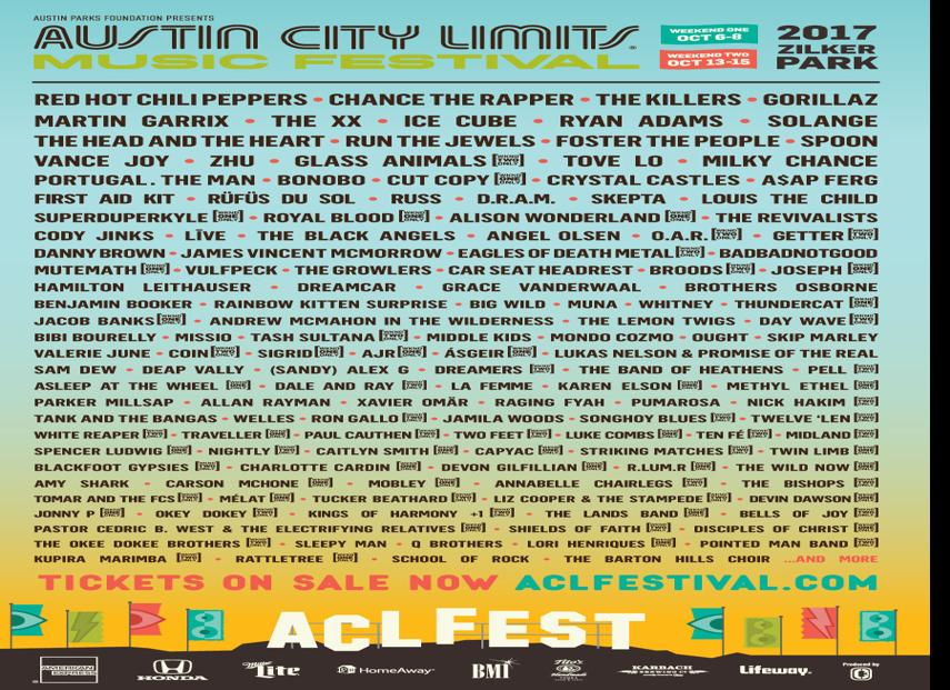 Austin City Limits Festival lineup announced A And E