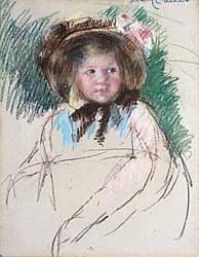 Sara in a Dark Bonnett Tied under her Chin