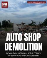 Demolition begins at former auto center site on Lindsey Street