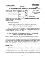 Oklahoma Supreme Court majority opinion on petition regarding Rock Creek Entertainment District