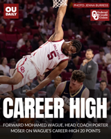 OU men's basketball dominates Oral Roberts through senior center Mohamed Wague's career high