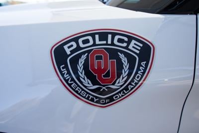 University of Oklahoma police badge on cruiser