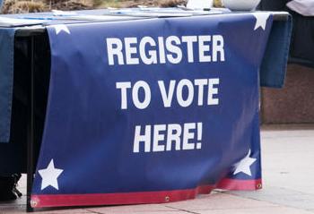 "Register to Vote" booth - 2022 elections