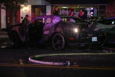 Charred car