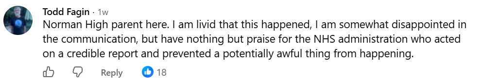 Norman high fb comments